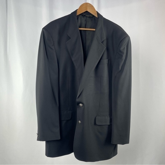 Jack Victor Super 100's 100% Wool 2 Button‎ Blazer in Black Size 46L - Picture 1 of 8